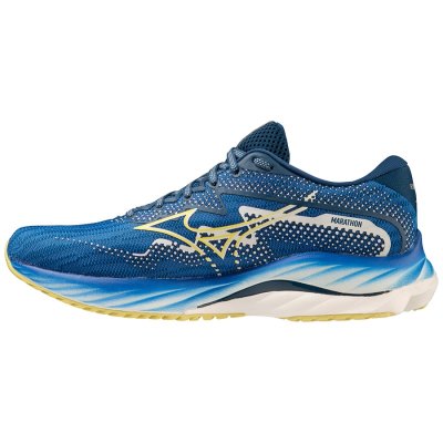 Zapatillas Para Correr Mizuno WAVE Rider 27 Amsterdam Hombre - Azules Claro / Amarillos - Chile M75